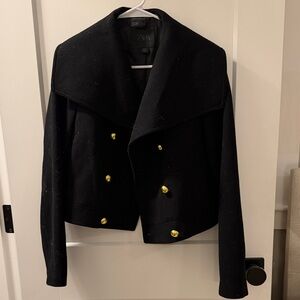 Zara Women's Elegant Black Blazer with Gold Accents
